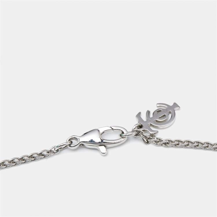 Pre Owned Tiffany & Co. Medium Knot Diamond Platinum Pendant Necklace