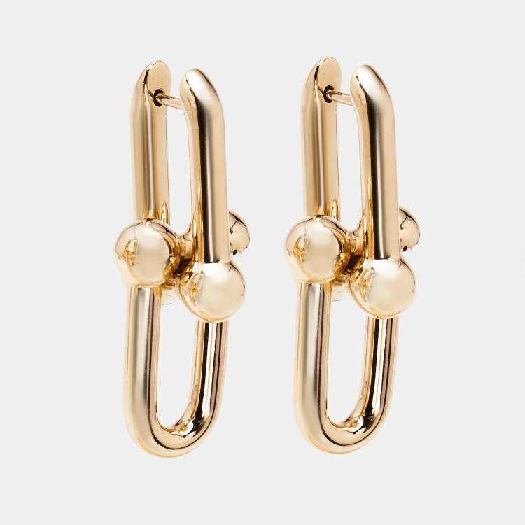 Pre Owned Tiffany & Co. Tiffany Hardwear Large Links 18k Rose Gold Earrings