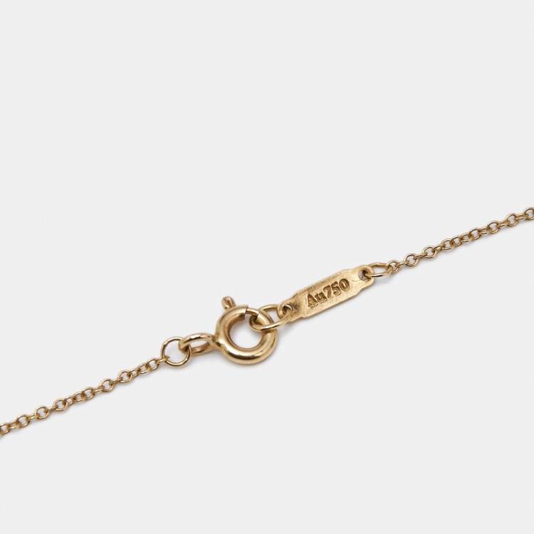 Pre Owned Tiffany & Co. Atlas Diamond 18k Rose Gold Pendant Necklace