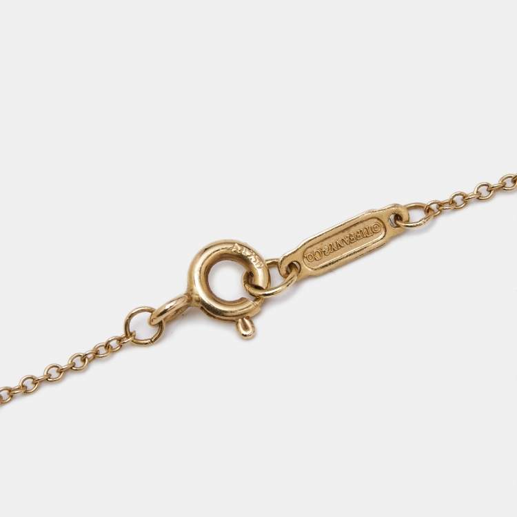 Pre Owned Tiffany & Co. Atlas Diamond 18k Rose Gold Pendant Necklace