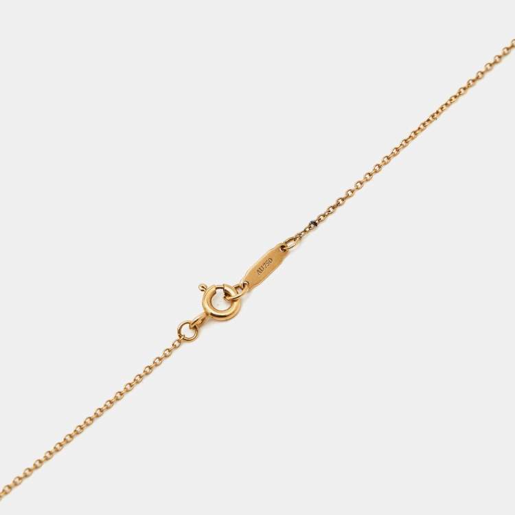 Pre Owned Tiffany & Co. Return To Tiffany Diamond 18K Rose Gold Mini Double Heart Tag Pendant Necklace