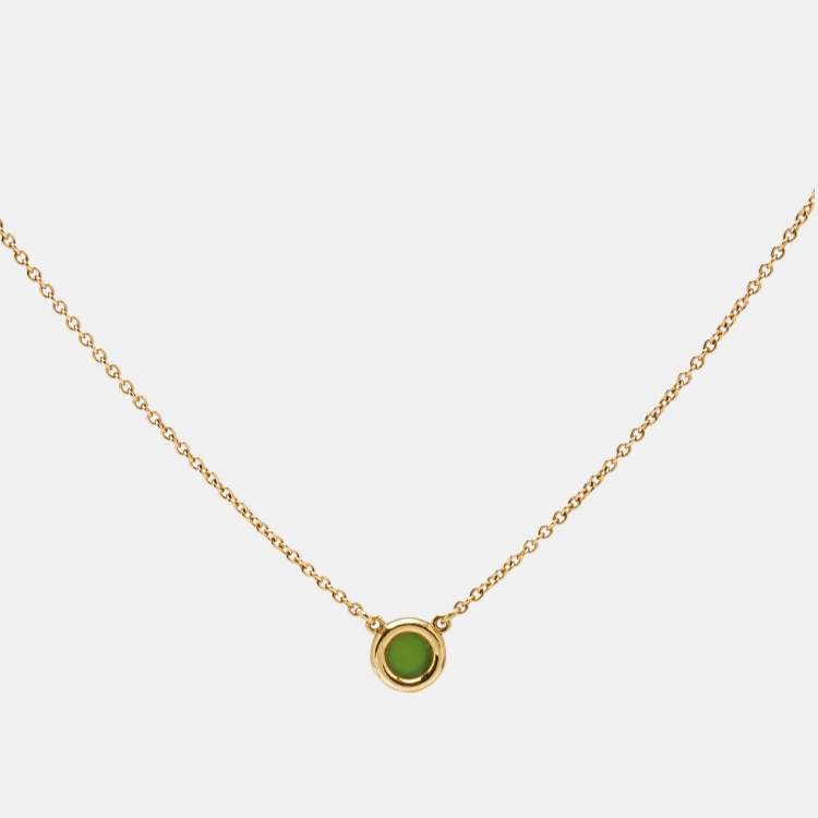 Pre Owned Tiffany & Co. Elsa Peretti™ Color by the Yard Jade 18k Yellow Gold Necklace
