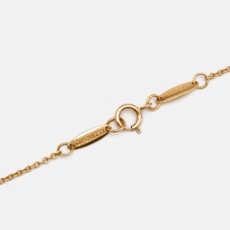 Pre Owned Tiffany & Co. Elsa Peretti™ Color by the Yard Jade 18k Yellow Gold Necklace