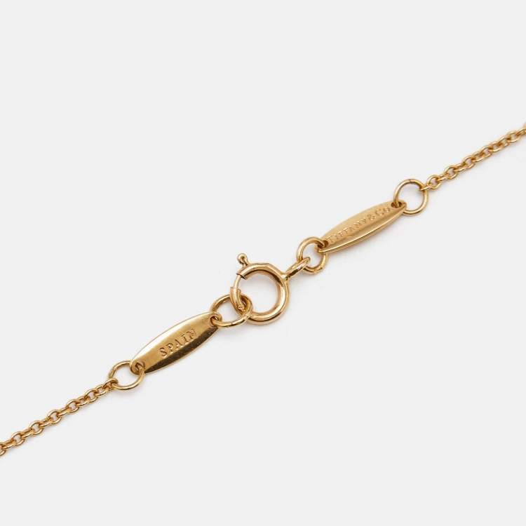 Pre Owned Tiffany & Co. Elsa Peretti™ Color by the Yard Jade 18k Yellow Gold Necklace