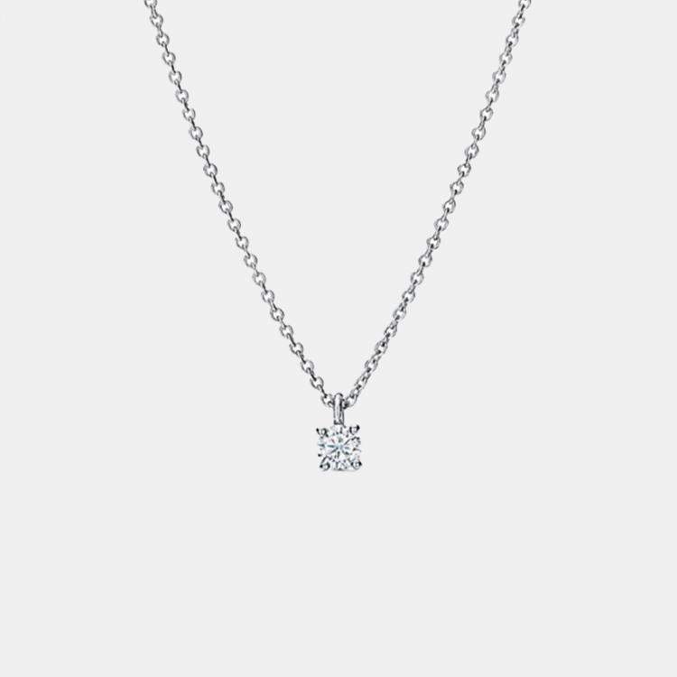 Pre Owned Tiffany & Co. Platinum Single Diamond Pendant Necklace 
