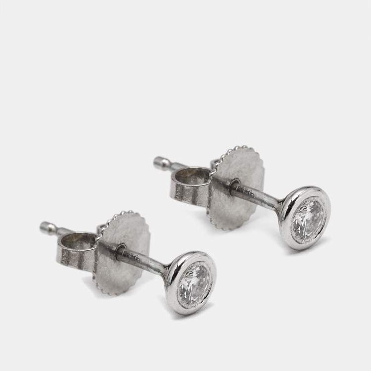 Pre Owned Tiffany & Co. Elsa Peretti Diamonds by the Yard Platinum Stud Earrings