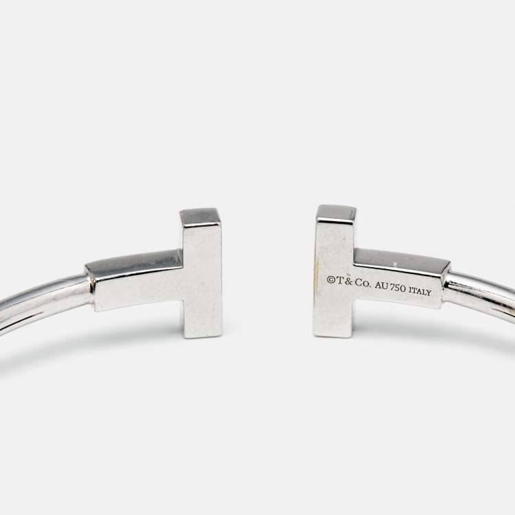 Pre Owned Tiffany & Co. Tiffany T Wire Diamonds 18k White Gold Bracelet
