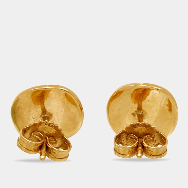 Pre Owned Tiffany & Co. Notes 18k Yellow Gold Stud Earrings