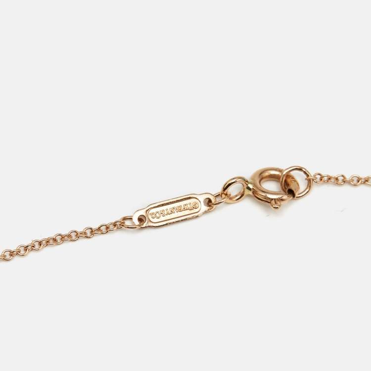 Pre Owned Tiffany & Co. Atlas Pierecd Diamond 18k Rose Gold Necklace