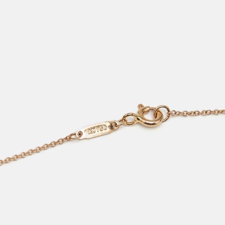 Pre Owned Tiffany & Co. Atlas Pierecd Diamond 18k Rose Gold Necklace