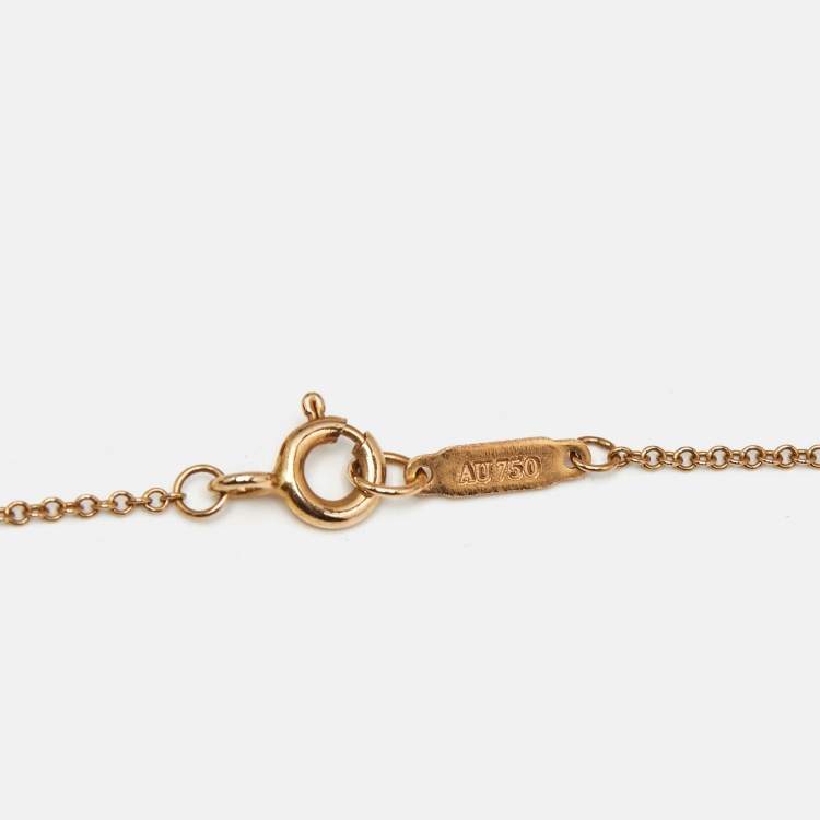 Pre Owned Tiffany & Co. Mini Oval Key 18K Rose Gold  Necklace