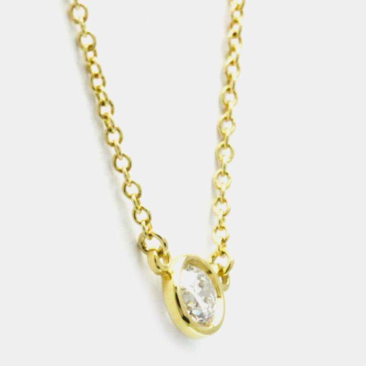 Pre Owned Tiffany & Co. 18K Yellow Gold Diamonds by the Yard Necklace