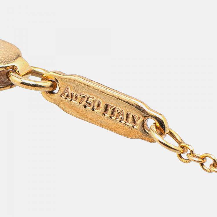 Pre Owned Tiffany & Co. 18K Yellow Gold Atlas X Open Pendant Necklace