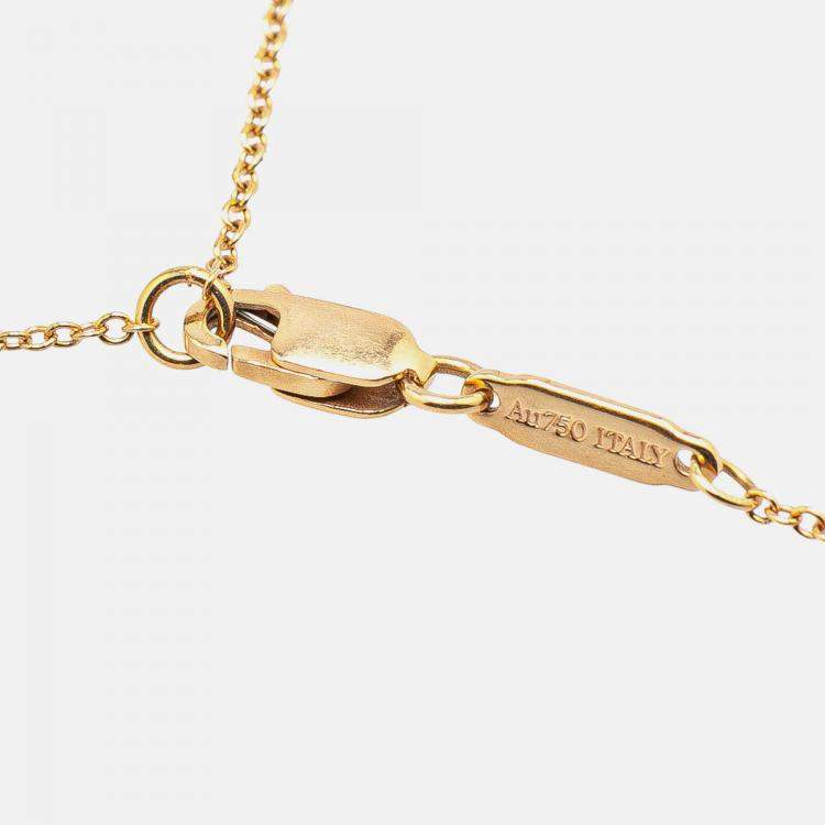 Pre Owned Tiffany & Co. 18K Yellow Gold Atlas X Open Pendant Necklace