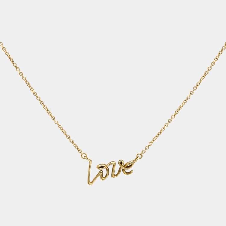 Pre Owned Tiffany & Co. Paloma Picasso Love 18k Yellow Gold Necklace