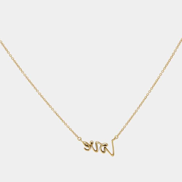 Pre Owned Tiffany & Co. Paloma Picasso Love 18k Yellow Gold Necklace