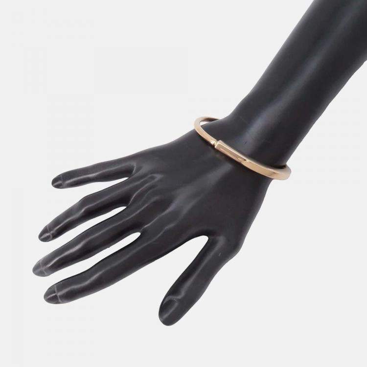 Pre Owned Tiffany & Co. Padlock Large 18K Pink Gold Bangle 