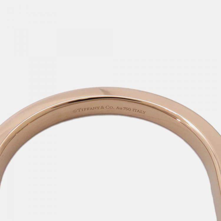 Pre Owned Tiffany & Co. Padlock Large 18K Pink Gold Bangle 