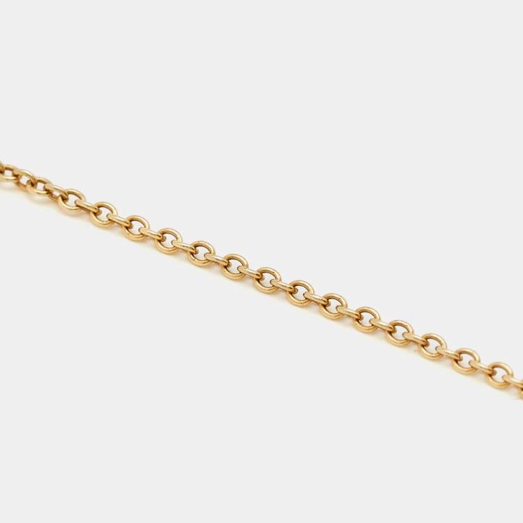 Pre Owned Tiffany & Co. Elsa Peretti Open Heart 18k Yellow Gold Pendant Necklace
