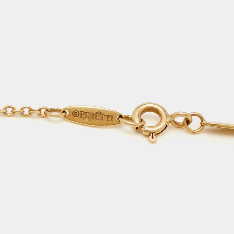 Pre Owned Tiffany & Co. Elsa Peretti Open Heart 18k Yellow Gold Pendant Necklace