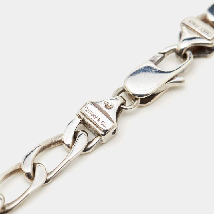 Pre Owned Tiffany & Co Sterling Silver 18K Gold Chain Link Necklace