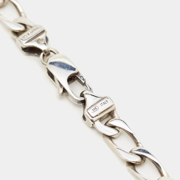 Pre Owned Tiffany & Co Sterling Silver 18K Gold Chain Link Necklace