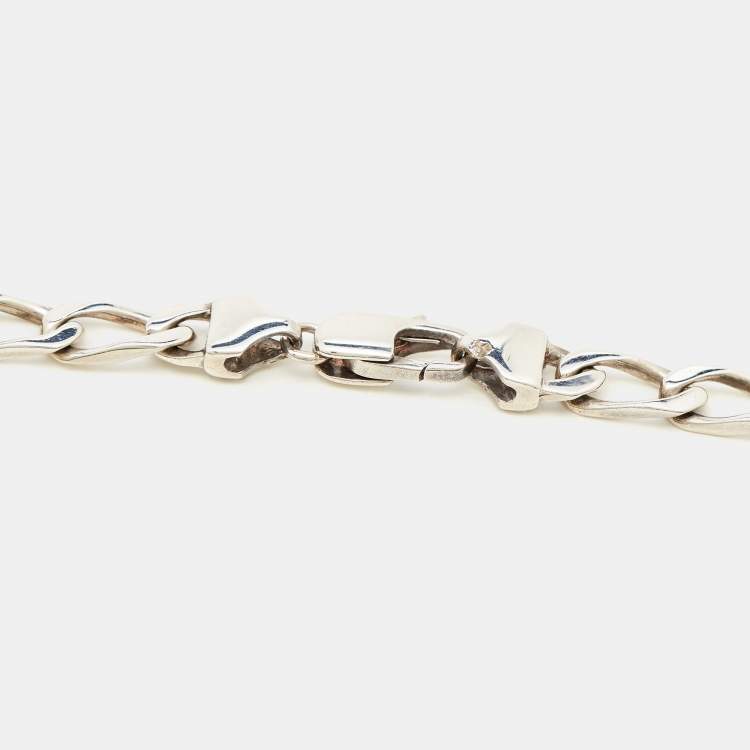 Pre Owned Tiffany & Co Sterling Silver 18K Gold Chain Link Necklace