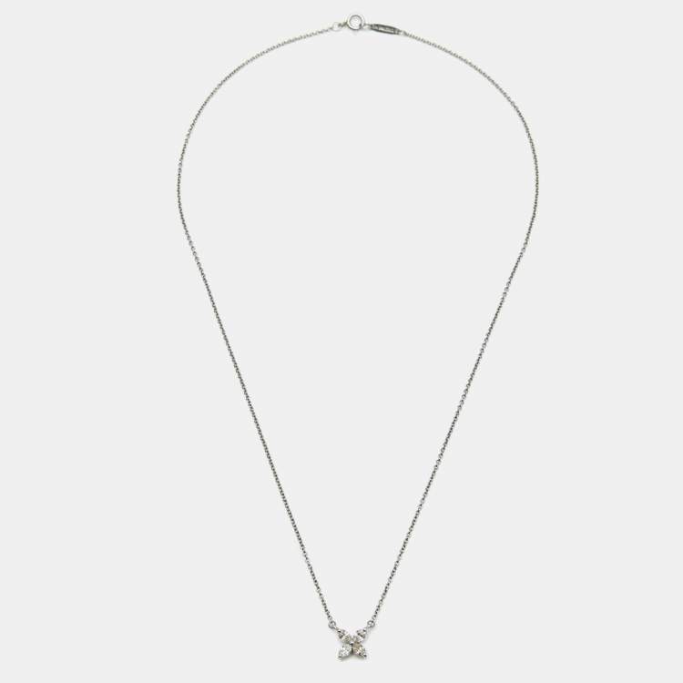 Pre Owned Tiffany & Co. Tiffany Victoria Diamond Platinum Necklace