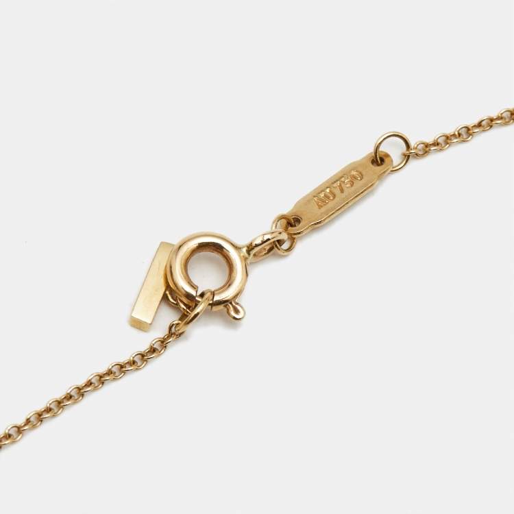 Pre Owned Tiffany & Co. T Smile 18k Yellow Gold Large Necklace
