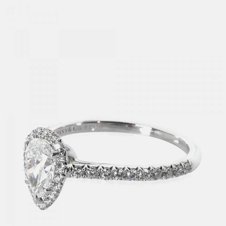 Pre Owned Tiffany & Co. 0.54 ct Pear Diamond Soleste Engagement Ring EU 50