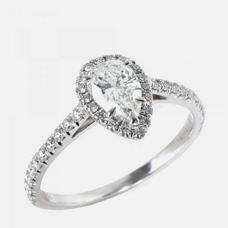 Pre Owned Tiffany & Co. 0.54 ct Pear Diamond Soleste Engagement Ring EU 50