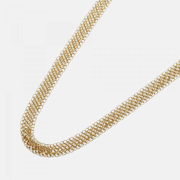 Pre Owned Tiffany & Co. 20K Yellow Gold Elsa Peretti Mesh Chain Necklace