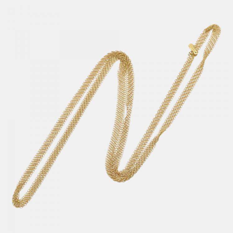 Pre Owned Tiffany & Co. 20K Yellow Gold Elsa Peretti Mesh Chain Necklace