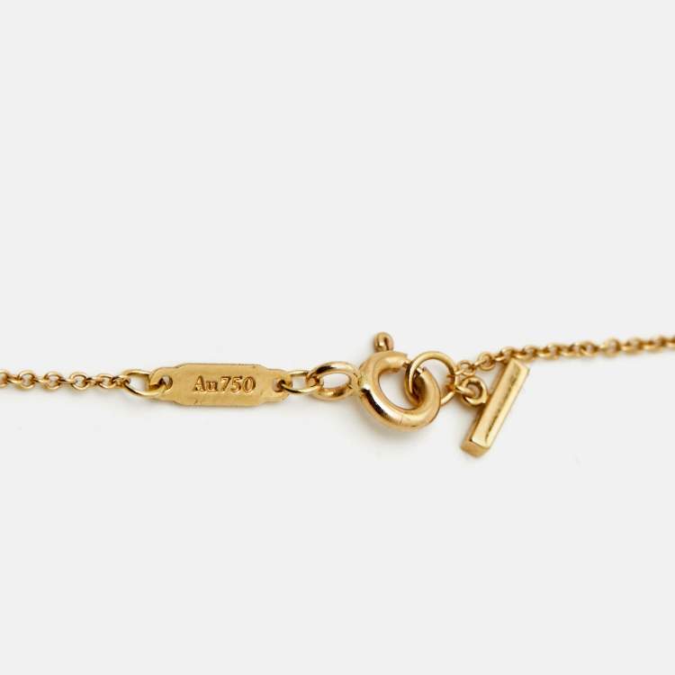 Pre Owned Tiffany & Co. T Smile 18k Yellow Gold Mini Model Necklace