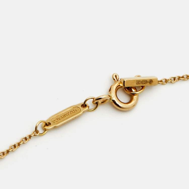 Pre Owned Tiffany & Co. T Smile 18k Yellow Gold Mini Model Necklace