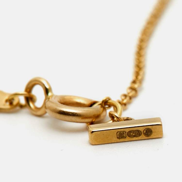 Pre Owned Tiffany & Co. T Smile 18k Yellow Gold Mini Model Necklace