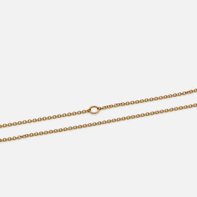 Pre Owned Tiffany & Co. T Smile 18k Yellow Gold Mini Model Necklace