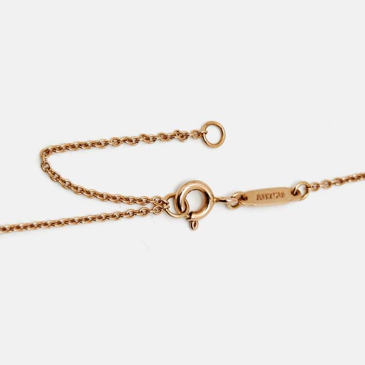 Pre Owned Tiffany & Co. Tiffany Keys Diamonds 18k Rose Gold Mini Model Necklace