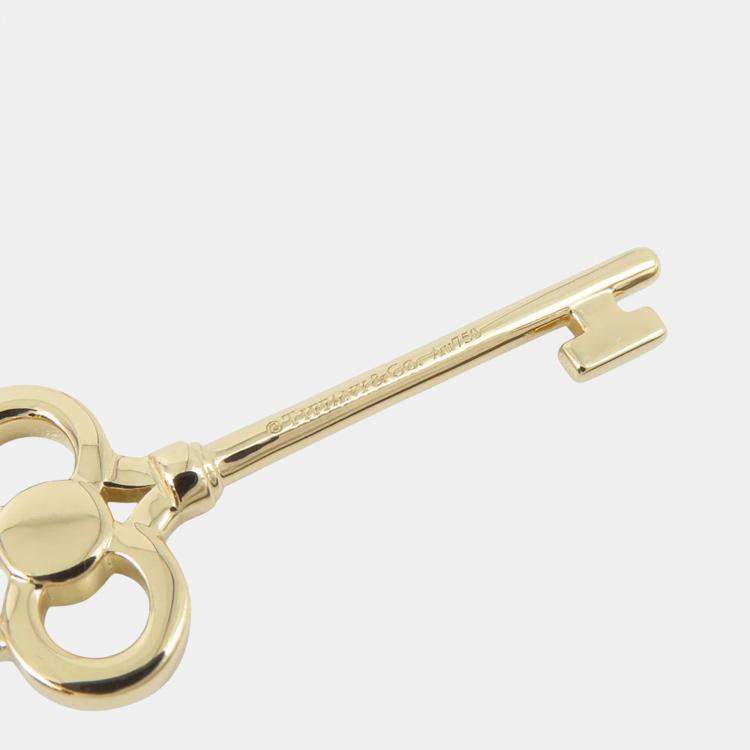 مملوكة مسبقًا Tiffany & Co. Crown Key Diamond 18K Yellow Gold Pendant Necklace