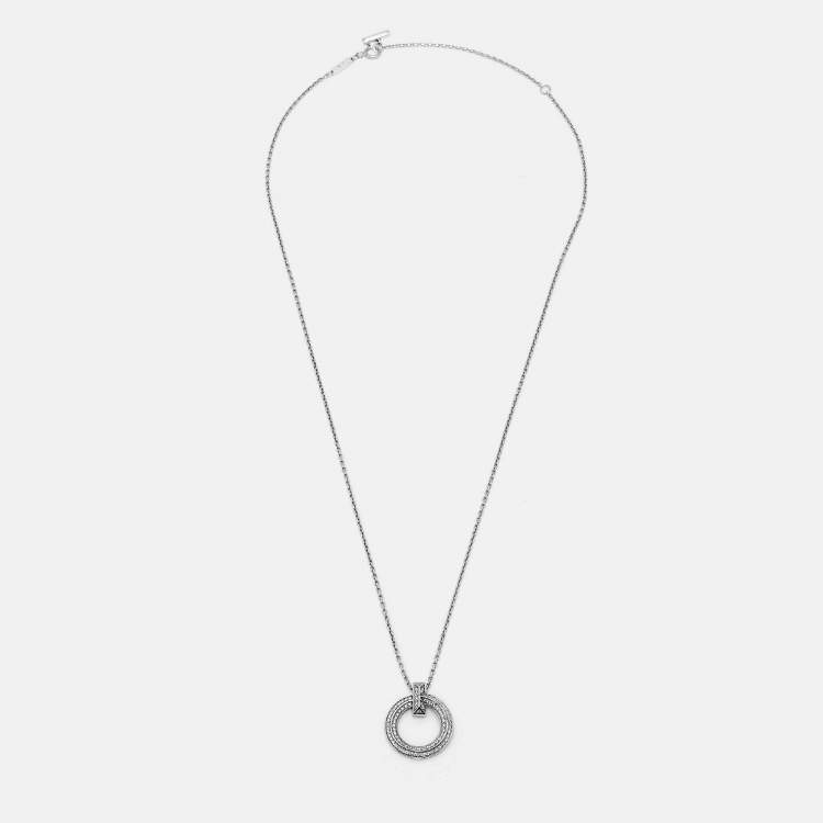 Pre Owned Tiffany & Co. T1 Narrow Circle Diamonds 18k White Gold Necklace
