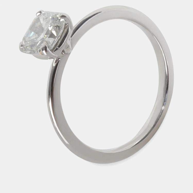 Pre Owned Tiffany & Co. Tiffany True Platinum 0.78 Ct Diamond Solitaire Engagement Ring EU 48