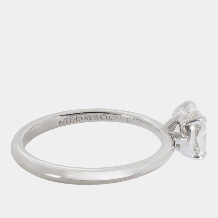 Pre Owned Tiffany & Co. Tiffany True Platinum 0.78 Ct Diamond Solitaire Engagement Ring EU 48