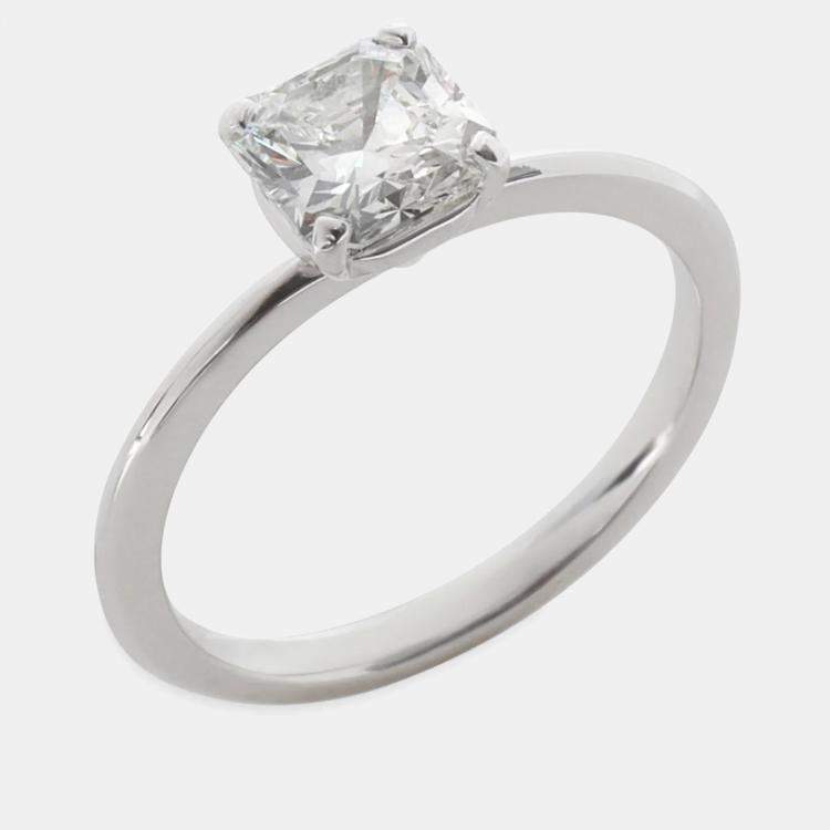 Pre Owned Tiffany & Co. Tiffany True Platinum 0.78 Ct Diamond Solitaire Engagement Ring EU 48