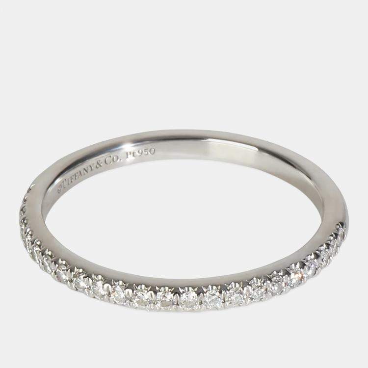 Pre Owned Tiffany & Co. Tiffany Soleste Platinum, Diamond Band Ring EU 56