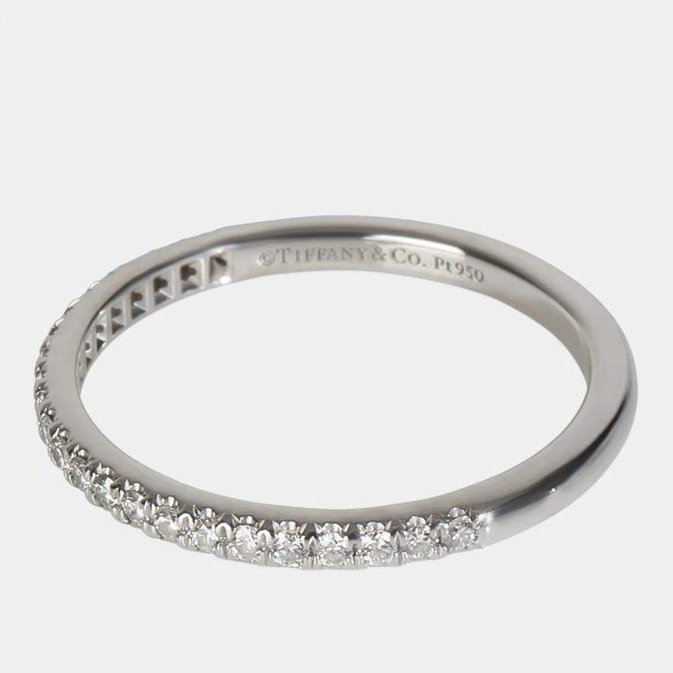 Pre Owned Tiffany & Co. Tiffany Soleste Platinum, Diamond Band Ring EU 56