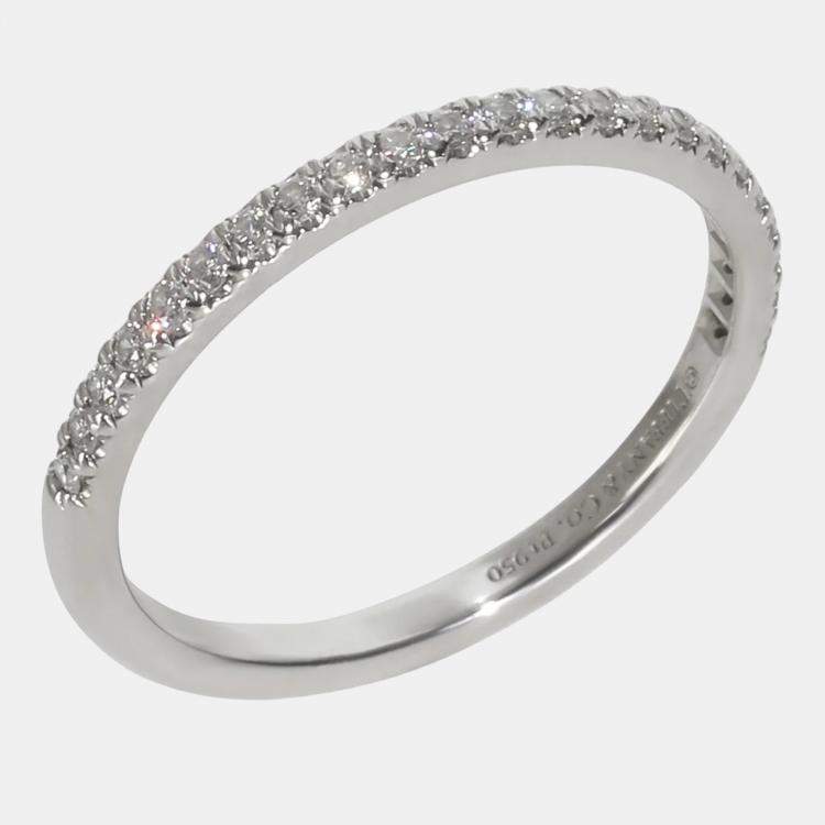 Pre Owned Tiffany & Co. Tiffany Soleste Platinum, Diamond Band Ring EU 56