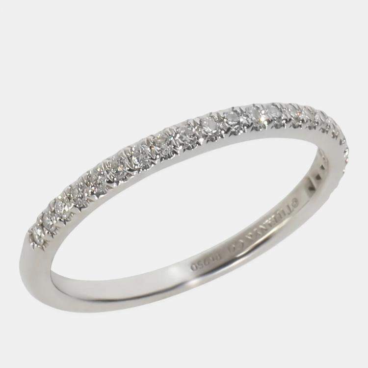 Pre Owned Tiffany & Co. Tiffany Soleste Platinum, Diamond Band Ring EU 56