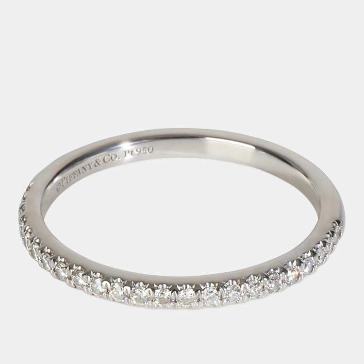 Pre Owned Tiffany & Co. Tiffany Soleste Platinum, Diamond Band Ring EU 56