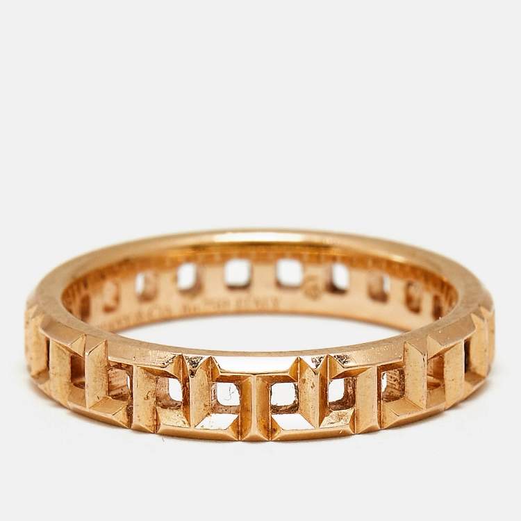 Pre Owned Tiffany & Co. 18k T True 18k Rose Gold Narrow Ring Size 49