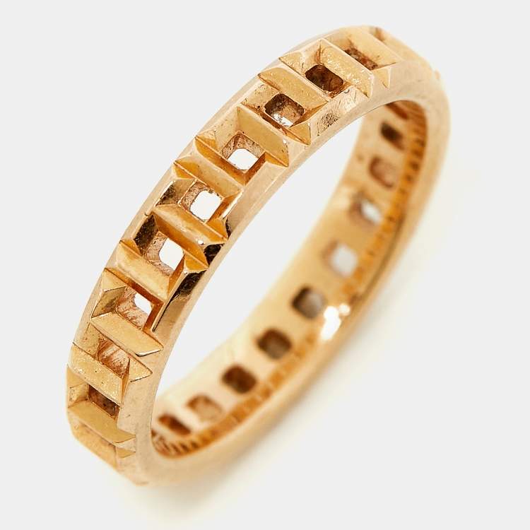 Pre Owned Tiffany & Co. 18k T True 18k Rose Gold Narrow Ring Size 49